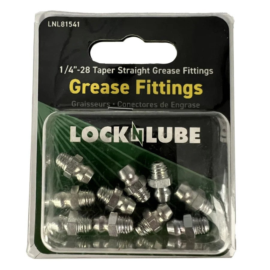 Lock N Lube 1/4"-28 Taper Straight Grease Fittings